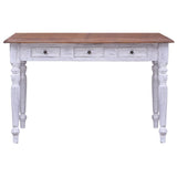 NNEVL Desk with Drawers White 117x57x75 cm Solid Reclaimed Wood