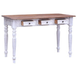 NNEVL Desk with Drawers White 117x57x75 cm Solid Reclaimed Wood