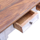 NNEVL Desk with Drawers White 117x57x75 cm Solid Reclaimed Wood