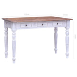 NNEVL Desk with Drawers White 117x57x75 cm Solid Reclaimed Wood