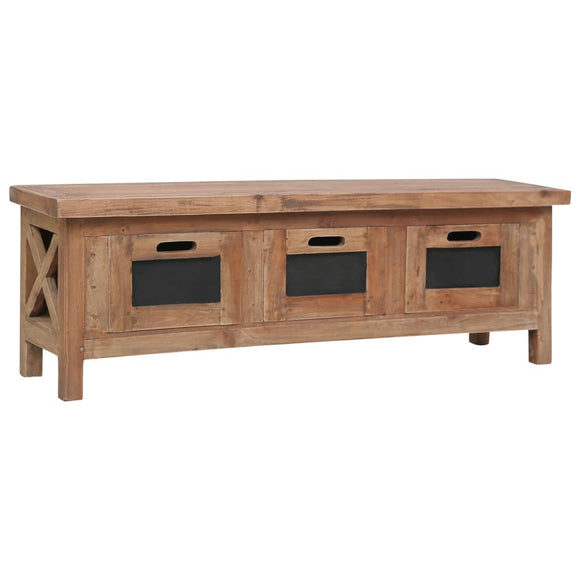 NNEVL TV Cabinet with 3 Drawers 120x30x40 cm Solid Mahogany Wood