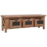 NNEVL TV Cabinet with 3 Drawers 120x30x40 cm Solid Mahogany Wood