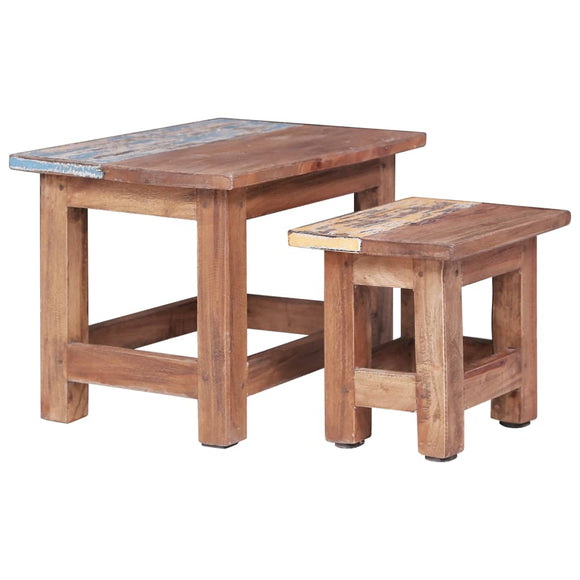 NNEVL Nesting Tables 2 pcs Solid Reclaimed Wood