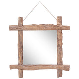 NNEVL Log Mirror Natural 70x70 cm Solid Reclaimed Wood