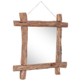 NNEVL Log Mirror Natural 70x70 cm Solid Reclaimed Wood