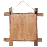 NNEVL Log Mirror Natural 70x70 cm Solid Reclaimed Wood