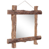 NNEVL Log Mirror Natural 70x70 cm Solid Reclaimed Wood