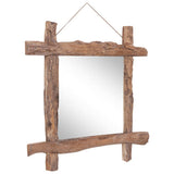 NNEVL Log Mirror Natural 70x70 cm Solid Reclaimed Wood