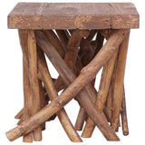 NNEVL Log Coffee Table 40x40x40 cm Solid Wood