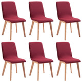 NNEVL Dining Chairs 6 pcs Red Fabric