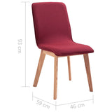 NNEVL Dining Chairs 6 pcs Red Fabric