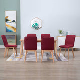 NNEVL Dining Chairs 6 pcs Red Fabric