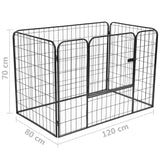 NNEVL Heavy Duty Dog Playpen Black 120x80x70 cm Steel