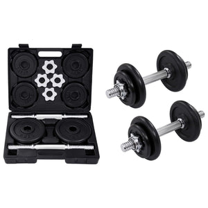 NNEVL 15 Piece Dumbbell set 20 kg Cast Iron