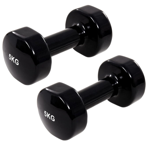 NNEVL Dumbbell 2 pcs 2x5 kg Cast Iron Black