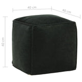 NNEVL Pouffe Cotton Velvet 40x40x40 cm Forest Green