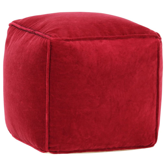 NNEVL Pouffe Cotton Velvet 40x40x40 cm Ruby Red