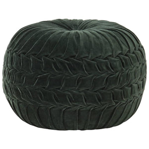 NNEVL Pouffe Cotton Velvet Smock Design 40x30 cm Green