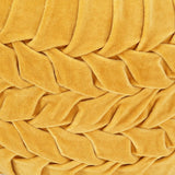 NNEVL Pouffe Cotton Velvet Smock Design 40x30 cm Yellow