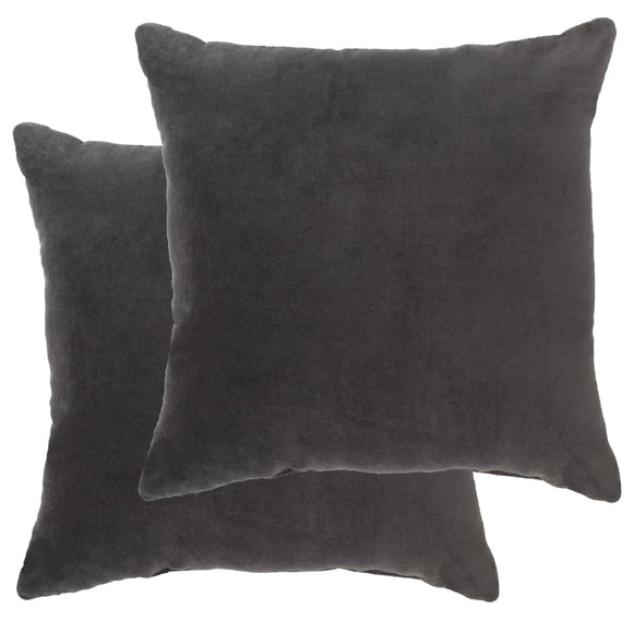 NNEVL Cushions Cotton Velvet 2 pcs 45x45 cm Anthracite