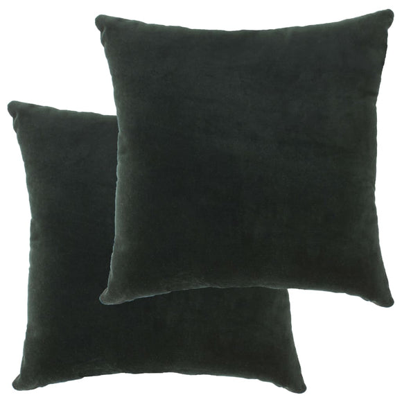 NNEVL Cushions Cotton Velvet 2 pcs 45x45 cm Green
