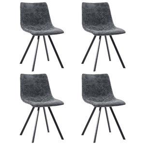 NNEVL Dining Chairs 4 pcs Black Faux Leather