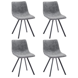 NNEVL Dining Chairs 4 pcs Grey Faux Leather