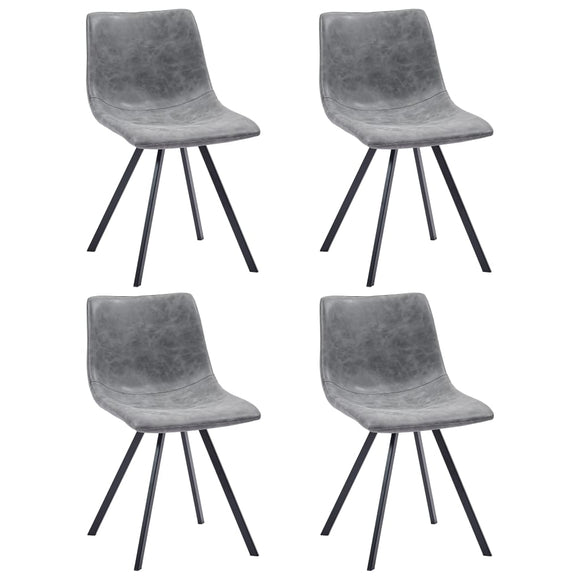 NNEVL Dining Chairs 4 pcs Grey Faux Leather