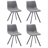 NNEVL Dining Chairs 4 pcs Grey Faux Leather