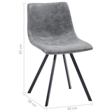 NNEVL Dining Chairs 4 pcs Grey Faux Leather