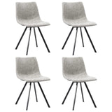 NNEVL Dining Chairs 4 pcs Light Grey Faux Leather