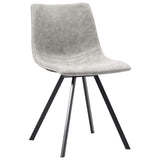 NNEVL Dining Chairs 4 pcs Light Grey Faux Leather