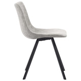 NNEVL Dining Chairs 4 pcs Light Grey Faux Leather