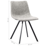 NNEVL Dining Chairs 4 pcs Light Grey Faux Leather