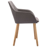 NNEVL Dining Chairs 4 pcs Taupe Fabric and Solid Oak Wood