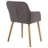 NNEVL Dining Chairs 6 pcs Taupe Fabric and Solid Oak Wood