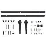 NNEVL Sliding Door Hardware Kit 200 cm Steel Black