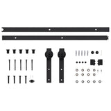 NNEVL Sliding Door Hardware Kit 183 cm Steel Black