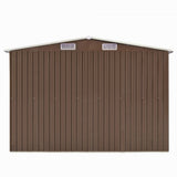 NNEVL Garden Shed 257x392x181 cm Metal Brown