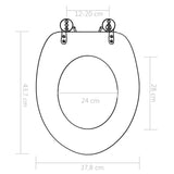 NNEVL WC Toilet Seats 2 pcs with Soft Close Lids MDF Muschel Design