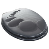 NNEVL WC Toilet Seats 2 pcs with Soft Close Lids MDF Stones Design