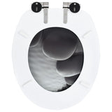 NNEVL WC Toilet Seats 2 pcs with Soft Close Lids MDF Stones Design