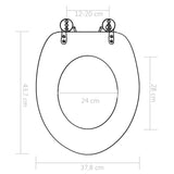 NNEVL WC Toilet Seats 2 pcs with Soft Close Lids MDF Stones Design