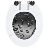 NNEVL WC Toilet Seats 2 pcs with Soft Close Lids MDF Water Drop Design