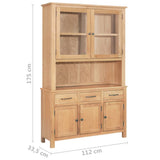 NNEVL Sideboard and Hutch Set 112x33.5x175 cm Solid Wood Oak