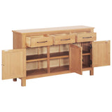 NNEVL Sideboard and Hutch Set 112x33.5x175 cm Solid Wood Oak