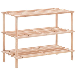 NNEVL 3-Tier Shoe Rack Solid Fir Wood