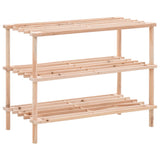 NNEVL 3-Tier Shoe Rack Solid Fir Wood
