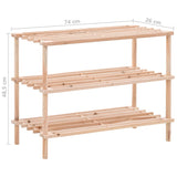 NNEVL 3-Tier Shoe Rack Solid Fir Wood