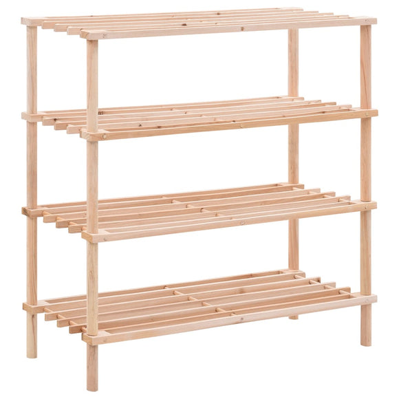 NNEVL 4-Tier Shoe Rack Solid Fir Wood